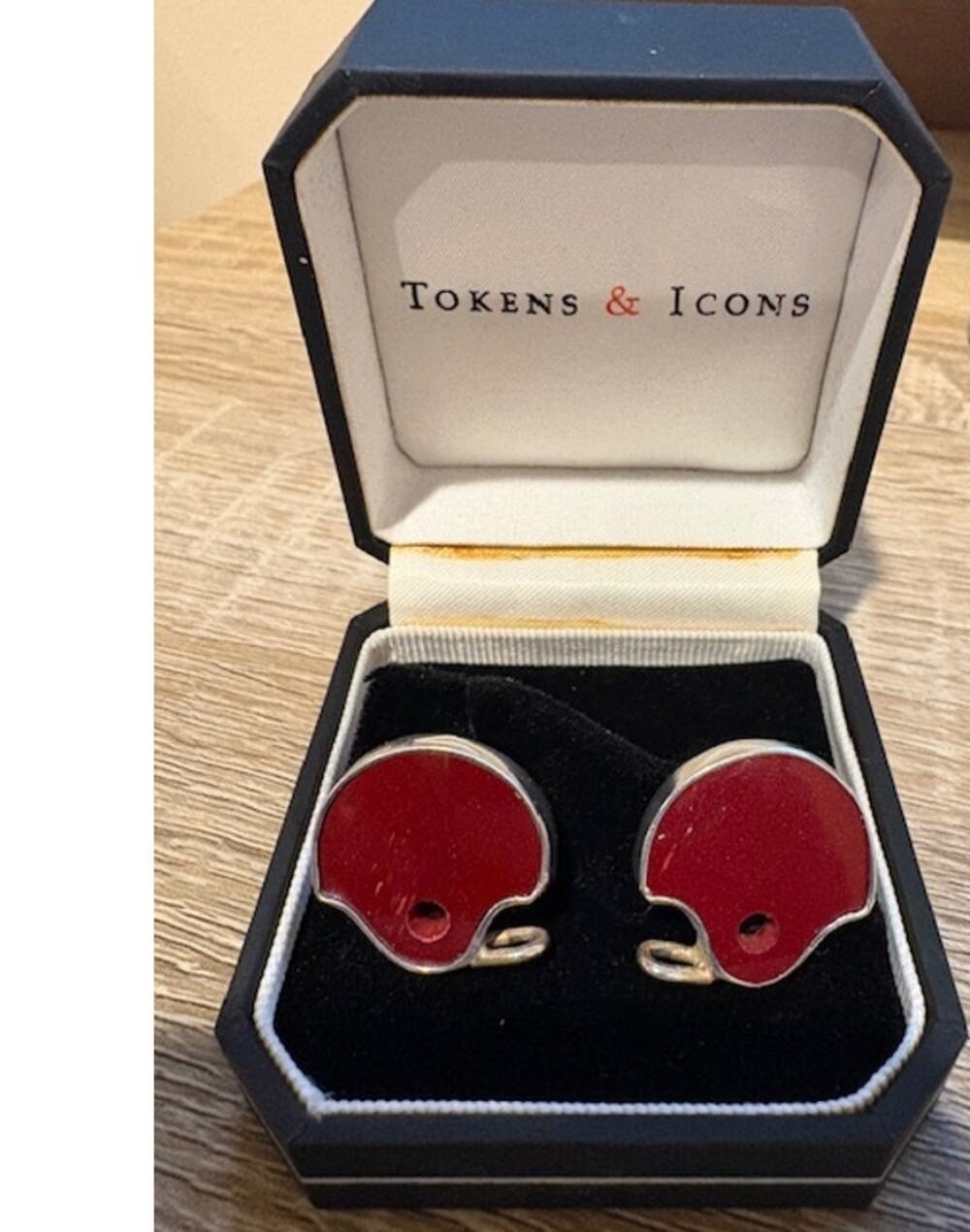 Tokens & Icons Sterling Silver Cufflinks USC Trojans Football Helmet Game Used